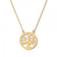 Tree Necklace 14K Yellow Gold 16" to 18" Adjustable