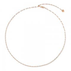 Adjustable Mirror Chain Necklace 14K Rose Gold 20"