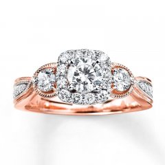 Diamond Engagement Ring 1 ct tw Round-cut 14K Rose Gold