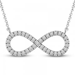 Diamond Infinity Necklace 1/6 ct tw Round-cut 10K White Gold 18"