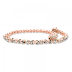 Diamond Bracelet 1 ct tw Round-cut 10K Rose Gold 7"