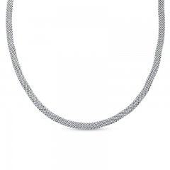 Popcorn Chain Necklace Sterling Silver 18" Length