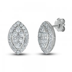 Diamond Earrings 3/4 ct tw Round-cut 10K White Gold