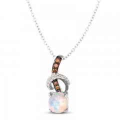 Le Vian Opal Necklace 1/15 ct tw Diamonds 14K Vanilla Gold 18"