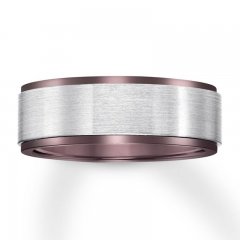 Wedding Band Gray & Brown Tungsten Carbide 8mm