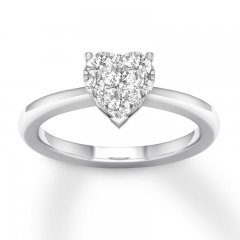 Diamond Engagement Ring 1/3 ct tw Round-cut 10K White Gold