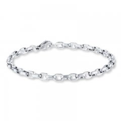 Men's Rolo Link Bracelet Stainless Steel 8" Length