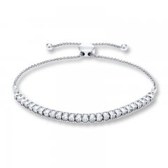 Diamond Bolo Bracelet 1/2 ct tw Round-cut Sterling Silver