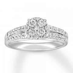 Diamond Engagement Ring 5/8 ct tw Round-cut 14K White Gold