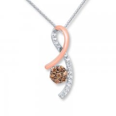 Brown Diamond Necklace 1/4 ct tw Sterling Silver