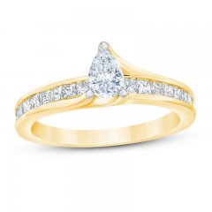 Diamond Engagement Ring 1 ct tw Pear/Princess 14K Yellow Gold