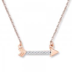 Arrow Necklace 1/20 ct tw Diamonds 10K Rose Gold