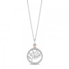 Hallmark Diamonds Necklace 1/8 ct tw Sterling Silver/10K Gold