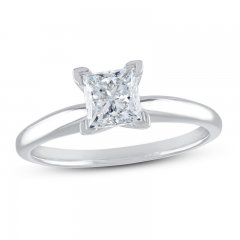 Diamond Solitaire Engagement Ring 2 ct tw Princess-cut 10K White Gold