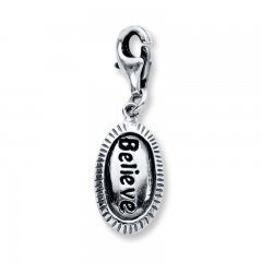 "Believe" Charm Sterling Silver