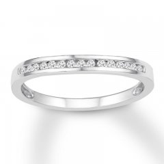 Diamond Wedding Band 1/8 ct tw Round-cut 10K White Gold