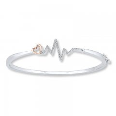 Heartbeat Bracelet 1/10 ct tw Diamonds Sterling Silver/10K Gold