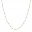 Beaded Cable Chain Necklace 14K Yellow Gold 24" Length