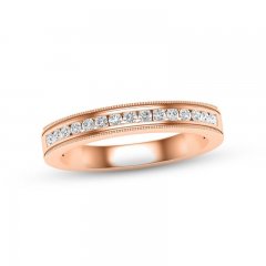 Diamond Wedding Band 1/4 ct tw Round-cut 14K Rose Gold