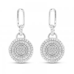 Diamond Earrings 3/8 ct tw Round-cut Sterling Silver