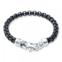 Men's Bracelet Black Ion Plating Stainless Steel