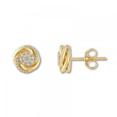 Diamond Earrings 1/4 ct tw Round-cut 10K Yellow Gold