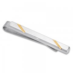 Men's Tie Bar Stainless Steel/Yellow Ion-Plating