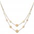 Double Strand Disc Station Necklace 14K Yellow Gold