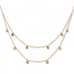 Disc Double-Strand Necklace 14K Yellow Gold