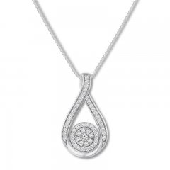 Diamond Necklace 1/2 ct tw Round-cut 10K White Gold