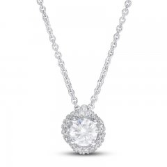 Diamond Necklace 1/2 ct tw Round-cut 14K White Gold 18"