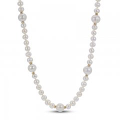 Cultured Pearl Necklace 14K Yellow Gold 18"