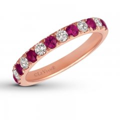 Le Vian Natural Ruby Ring 1/3 cttw Diamonds 14K Strawberry Gold