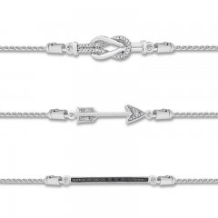 Interchangeable Diamond Bolo Bracelet 1/20 cttw Sterling Silver