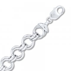 Rolo Link Bracelet Sterling Silver 7.5" Length