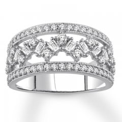 Diamond Anniversary Ring 1 ct tw 14K White Gold