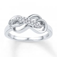 Diamond Infinity Ring 1/10 ct tw Round-Cut Sterling Silver