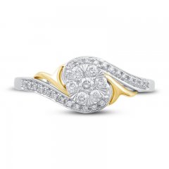 Diamond Ring 1/4 ct tw Round-cut 10K Two-Tone Gold