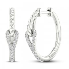 Love + Be Loved Diamond Hoop Earrings 1/5 ct tw 10K White Gold