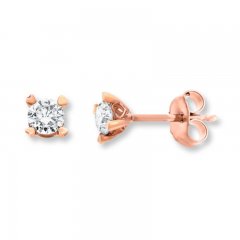 Diamond Earrings 1/4 ct tw Round-cut 14K Rose Gold