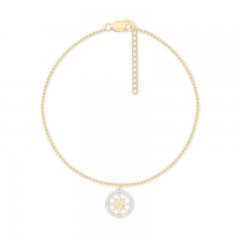 Diamond Compass Anklet 10K Yellow Gold