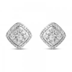 Diamond Stud Earrings 1/2 ct tw 10K White Gold