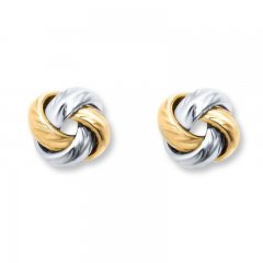 Love Knot Earrings 14K Two-Tone Gold