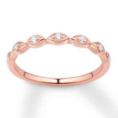 Diamond Wedding Band 1/10 ct tw Round-cut 14K Rose Gold