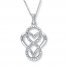 Diamond Necklace 1/20 ct tw Round-Cut Sterling Silver