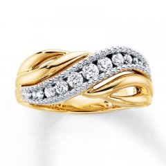 Diamond Ring 3/8 ct tw Round-cut 10K Two-Tone Gold