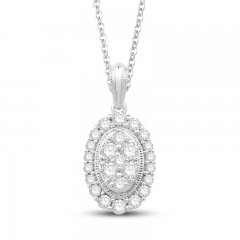 Neil Lane Diamond Necklace 3/8 ct tw Round-cut 14K White Gold 19"