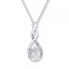 Diamond Necklace 1/20 ct tw Round-cut Sterling Silver