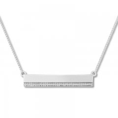 Diamond Bar Necklace 1/20 Carat tw Sterling Silver