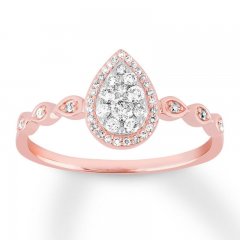 Diamond Promise Ring 1/4 ct tw Round-cut 10K Rose Gold